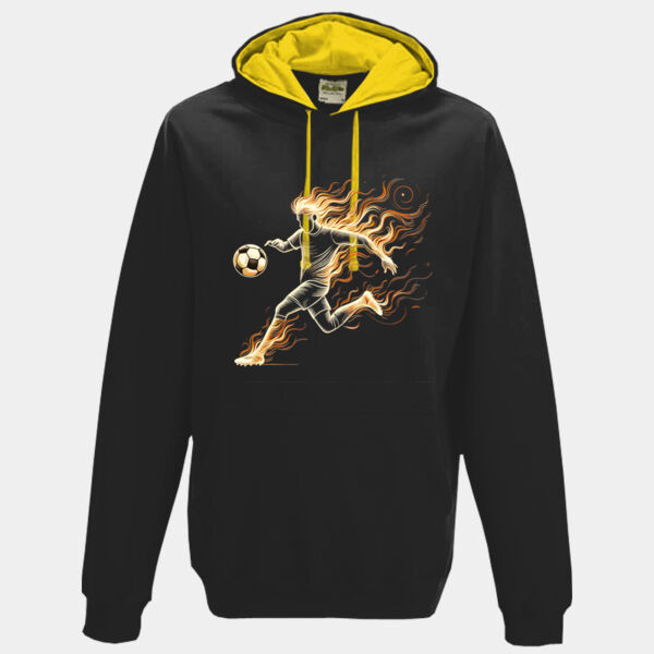 Fiery Footballer Varsity Hoodie Thumbnail